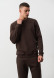 Black color basic men three-thread insulated sweatshirt